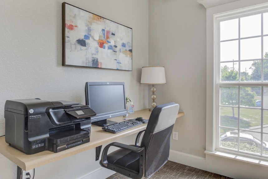 Home office in a Carmel apartment.