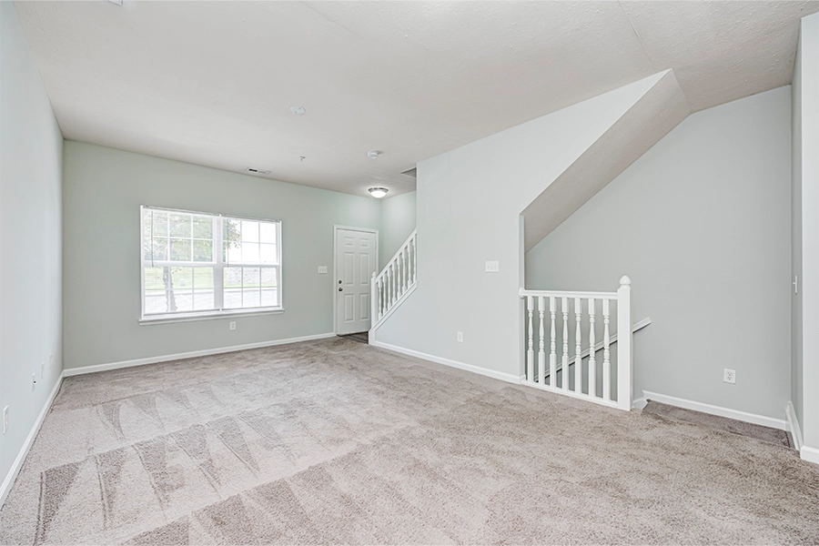 Your apartment comes empty like this one at City Flats at Tenth. Come prepared to decorate and make it your own! An empty apartment living room