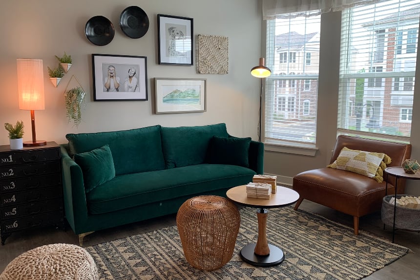 Living Room at Harmony Apartments Carmel apartment living room